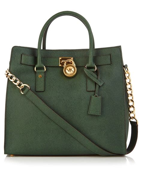 dark green michael kors purse